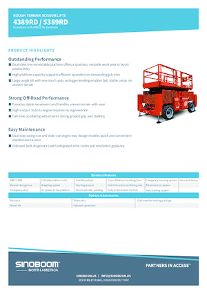 Tekerlekli makas asansörleri Sinoboom 5389RD