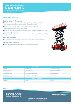 Tekerlekli makas asansörleri Sinoboom 5389RE