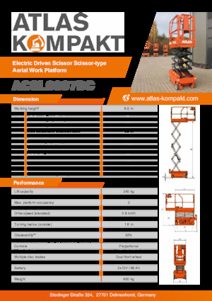 Wheeled scissor lifts Atlas Kompakt ACSL 0607 DC