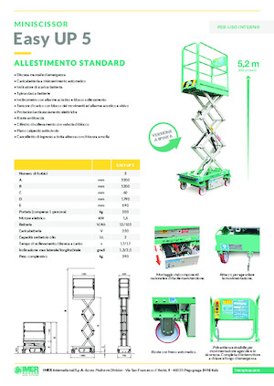 Wheeled scissor lifts Imer Easy UP 5