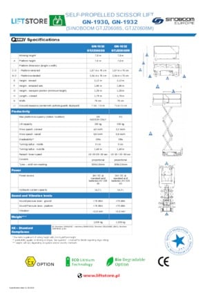 Wheeled scissor lifts Sinoboom GN 1932