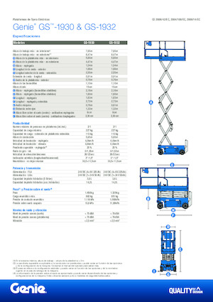 Tekerlekli makas asansörleri Genie GS-1932 E-Drive