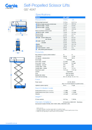 Wheeled scissor lifts Genie GS-4047