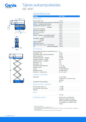 Wheeled scissor lifts Genie GS-4047