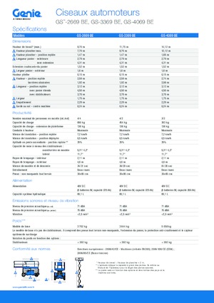 Wheeled scissor lifts Genie GS-3369 BE