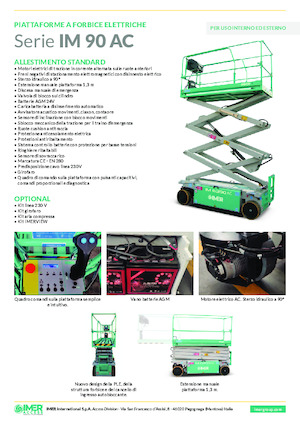 Tekerlekli makas asansörleri Imer IM 6390 AC