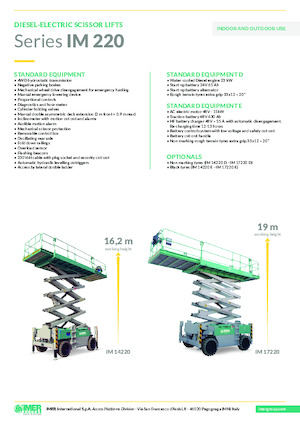 Tekerlekli makas asansörleri Imer IM 14220 D