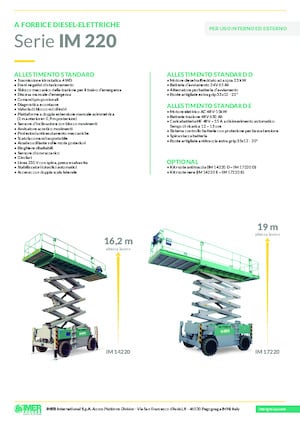 Tekerlekli makas asansörleri Imer IM 14220 D