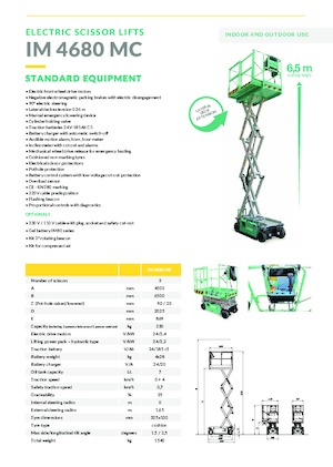 Tekerlekli makas asansörleri Imer IM 4680 MC