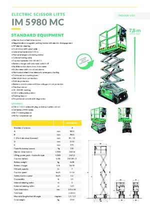 Tekerlekli makas asansörleri Imer IM 5980 MC