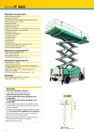 Tekerlekli makas asansörleri Iteco IT 14220 E