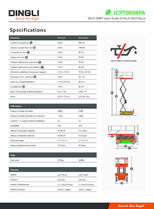 Wheeled scissor lifts Dingli JCPT0808PA
