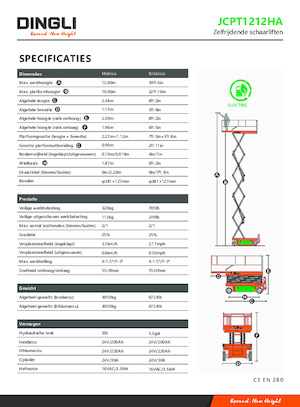 Wheeled scissor lifts Dingli JCPT1212HA
