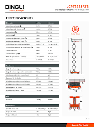 Tekerlekli makas asansörleri Dingli JCPT2223RTB