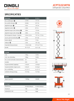 Tekerlekli makas asansörleri Dingli JCPT2223RTB