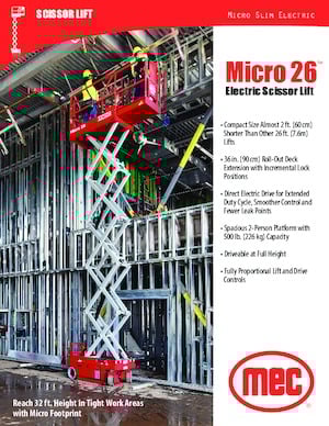 Tekerlekli makas asansörleri MEC Micro 26