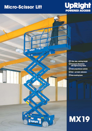 Tekerlekli makas asansörleri UpRight MX 19