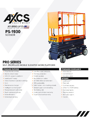 Wheeled scissor lifts AXCS PS-1930