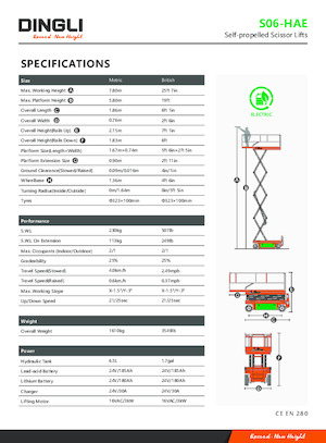 Wheeled scissor lifts Dingli S06-HAE
