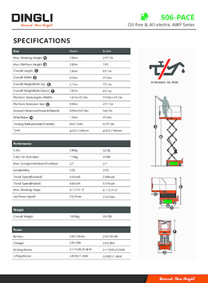 Wheeled scissor lifts Dingli S06-PACE