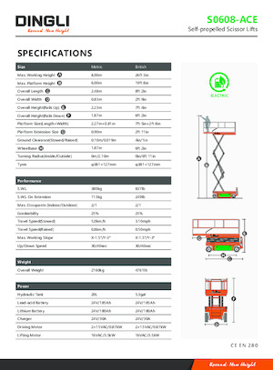 Wheeled scissor lifts Dingli S0608-ACE