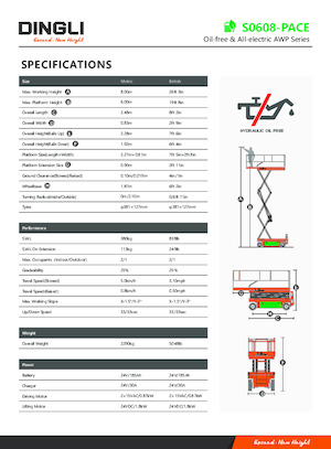 Wheeled scissor lifts Dingli S0608-PACE