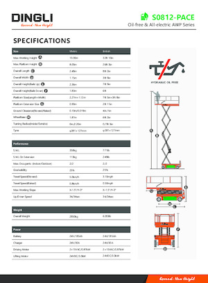 Wheeled scissor lifts Dingli S0812-PACE