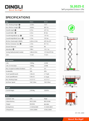 Wheeled scissor lifts Dingli SL3025-E