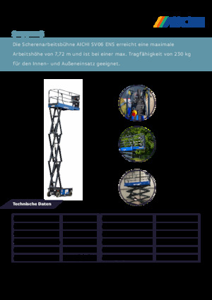 Tekerlekli makas asansörleri Aichi SV06ENS