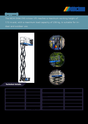 Tekerlekli makas asansörleri Aichi SV06ENS