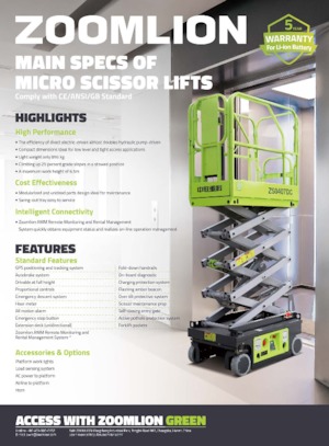 Wheeled scissor lifts Zoomlion ZS0407DC