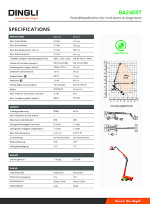 Wheeled Telescopic Boom Lifts Dingli BA24ERT