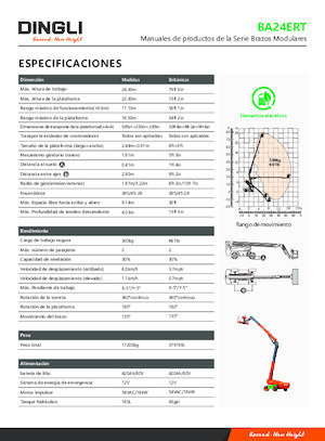 Wheeled Telescopic Boom Lifts Dingli BA24ERT