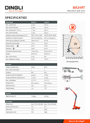 Wheeled Telescopic Boom Lifts Dingli BA24RT