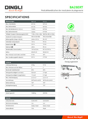Wheeled Telescopic Boom Lifts Dingli BA28ERT