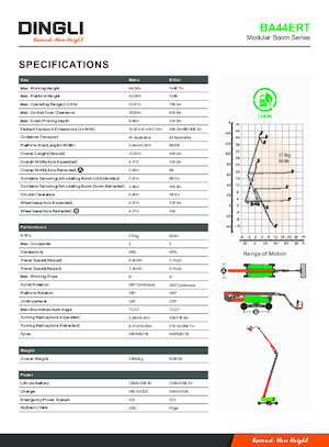 Tekerlekli Teleskopik Bomlu Vinçler Dingli BA44ERT