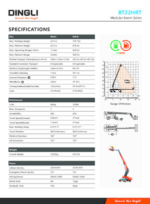 Wheeled Telescopic Boom Lifts Dingli BT22HRT