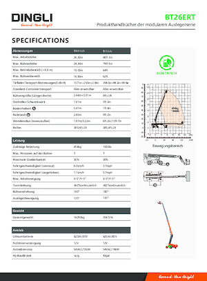 Wheeled Telescopic Boom Lifts Dingli BT26ERT