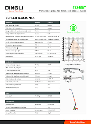 Tekerlekli Teleskopik Bomlu Vinçler Dingli BT26ERT