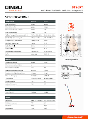 Wheeled Telescopic Boom Lifts Dingli BT26RT
