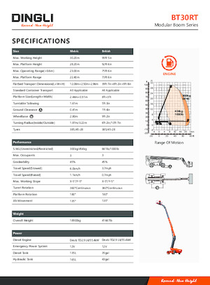 Wheeled Telescopic Boom Lifts Dingli BT30RT
