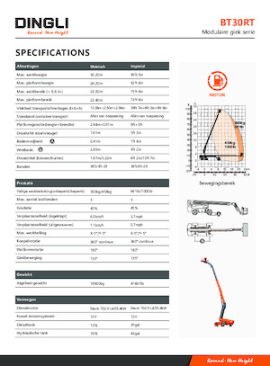 Wheeled Telescopic Boom Lifts Dingli BT30RT