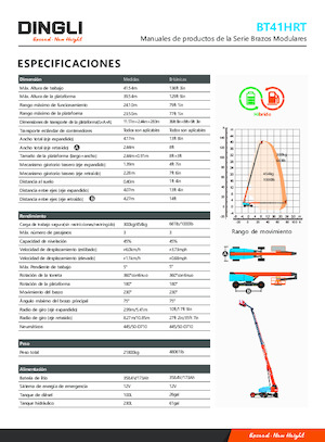 Tekerlekli Teleskopik Bomlu Vinçler Dingli BT41HRT