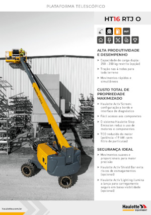 Wheeled Telescopic Boom Lifts Haulotte HT16 RTJ O
