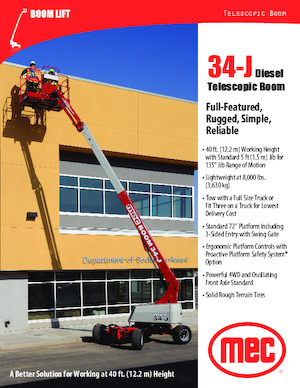 Wheeled Telescopic Boom Lifts MEC 34-J