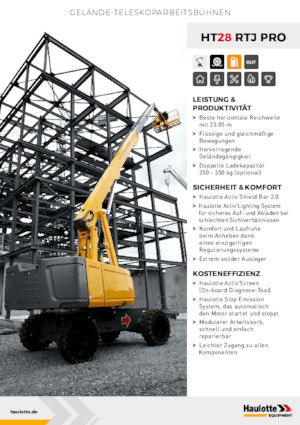 Wheeled Telescopic Boom Lifts Haulotte HT28 RTJ PRO