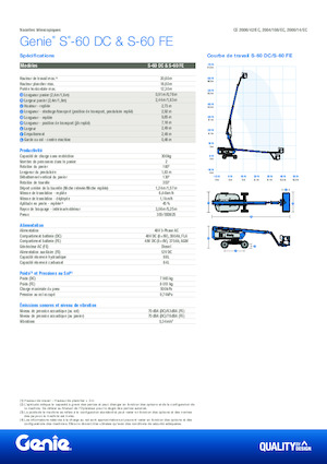 Wheeled Telescopic Boom Lifts Genie S-60 FE