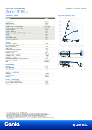Wheeled Telescopic Boom Lifts Genie S-60 J