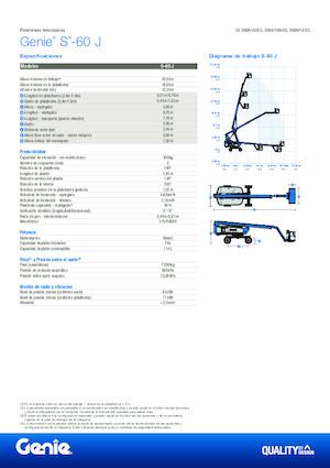 Wheeled Telescopic Boom Lifts Genie S-60 J
