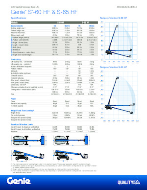Wheeled Telescopic Boom Lifts Genie S-65 HF